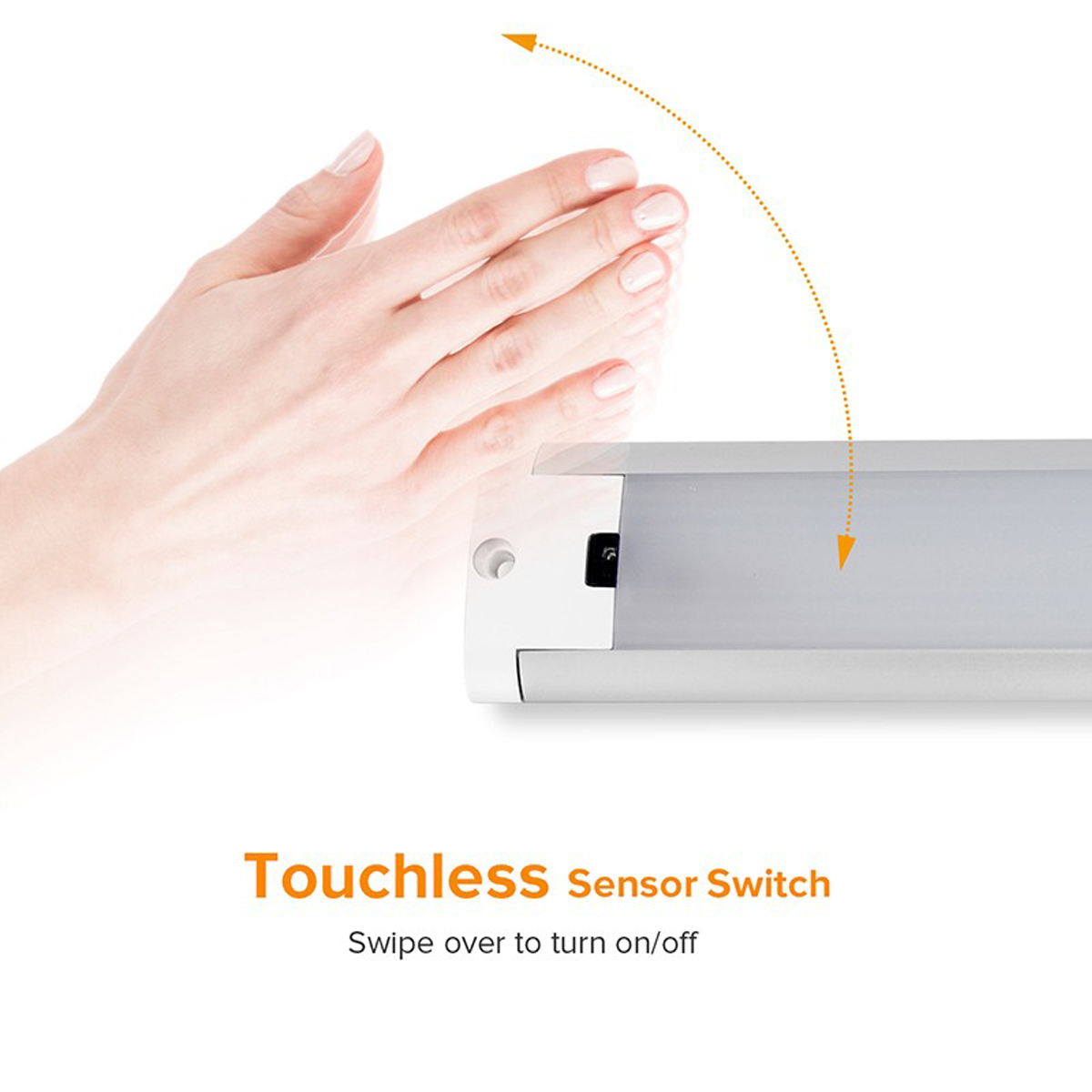 12V Led Sensor Bar Light 320mm Silver/White