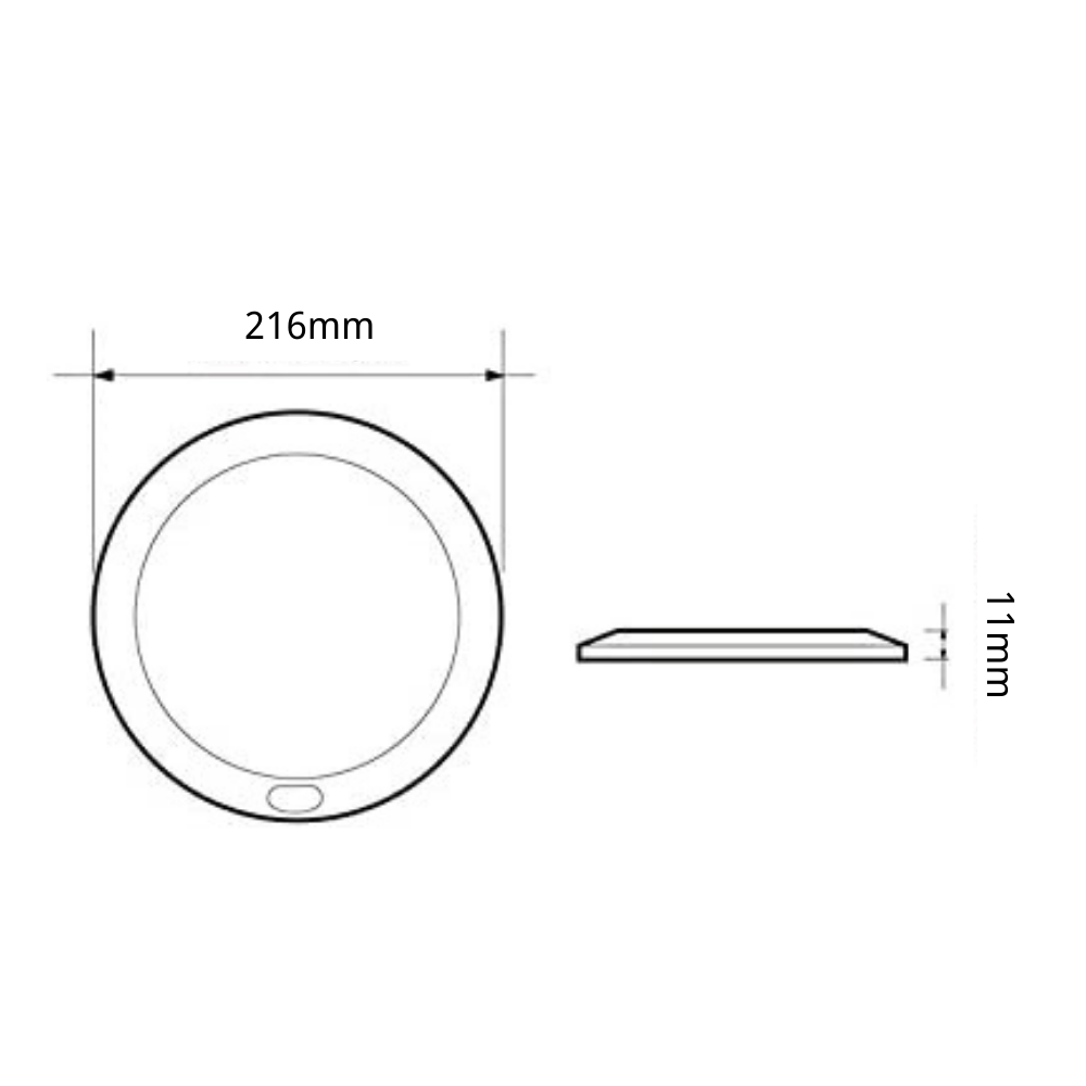 Dream Lighting 12V Cool White LED Slim Opal Chrome Shell Panel Light With Switch 216mm