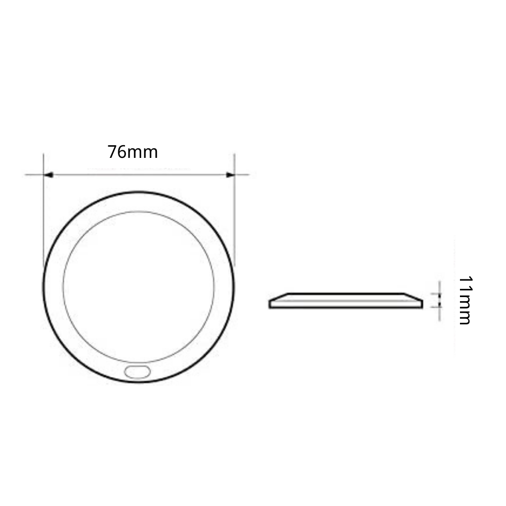 Dream Lighting 12V Cool White LED Slim Opal Chrome Shell Panel Light With Switch 76mm