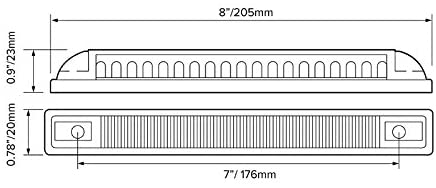 DREAM LIGHTING 12V Blue Light Waterproof Bar Light 205mm