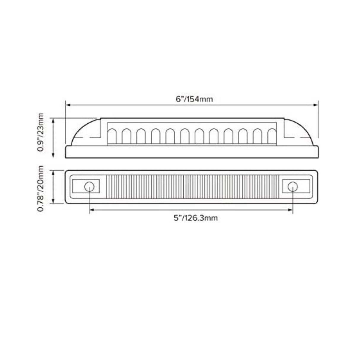 DREAM LIGHTING 12V Blue Light Waterproof Bar Light 154mm