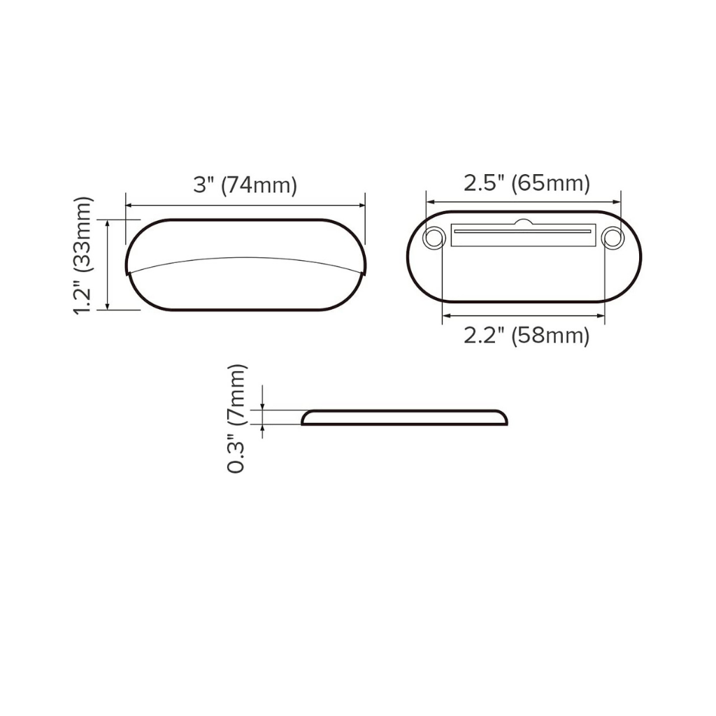 Dream Lighting 12V Cool White Half Moon Oblong Courtesy Light 74mm