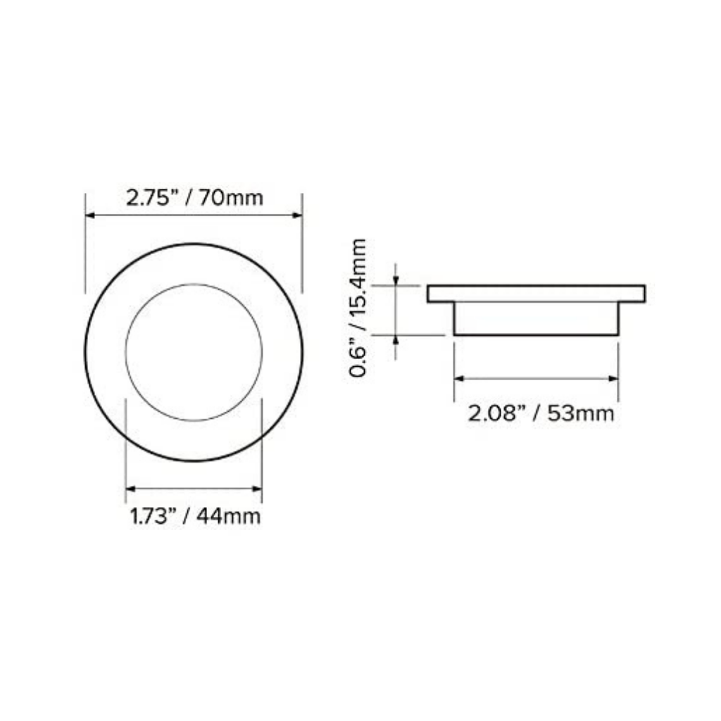 Dream Lighting 12V Cool White Black Shell LED Recessed Mount Dot-Free Downlight 70mm