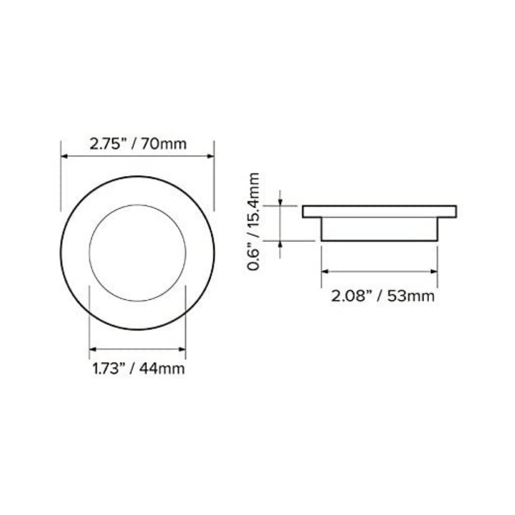 Dream Lighting 12V Cool White Silver Shell LED Recessed Mount Dot-Free Downlight 70mm
