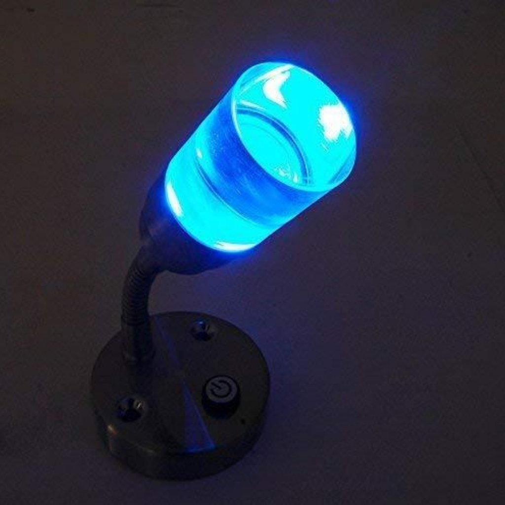 Dream Lighting 12V Cool White and Blue Light Flexible Crystal Reading Light