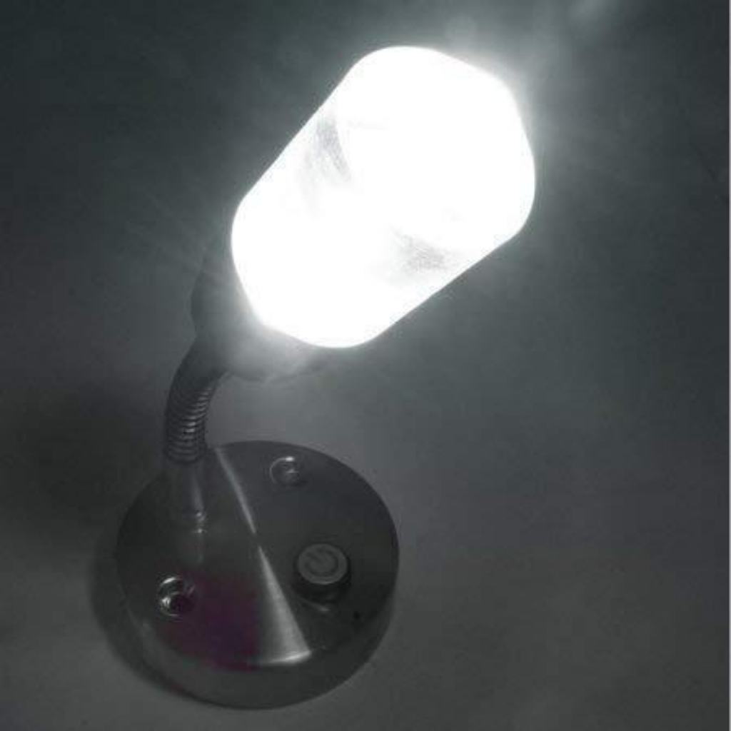 Dream Lighting 12V Cool White and Blue Light Flexible Crystal Reading Light