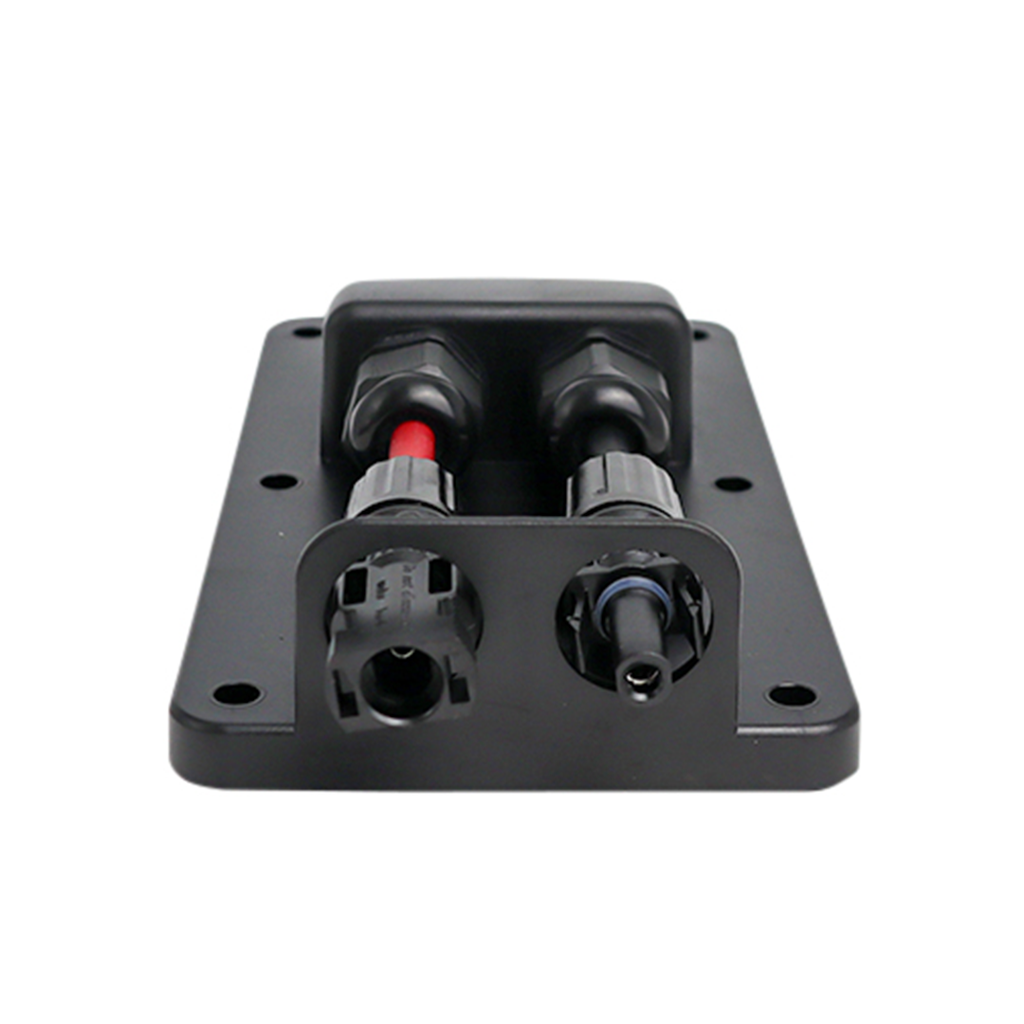 ALVOLTA PreWired Dual Entry Black Junction Box With MC4 Connectors