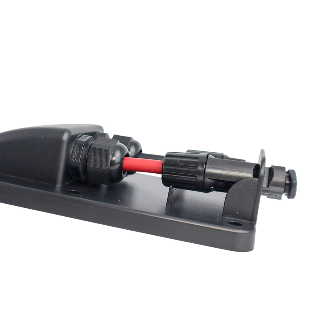 ALVOLTA PreWired Dual Entry Black Junction Box With MC4 Connectors