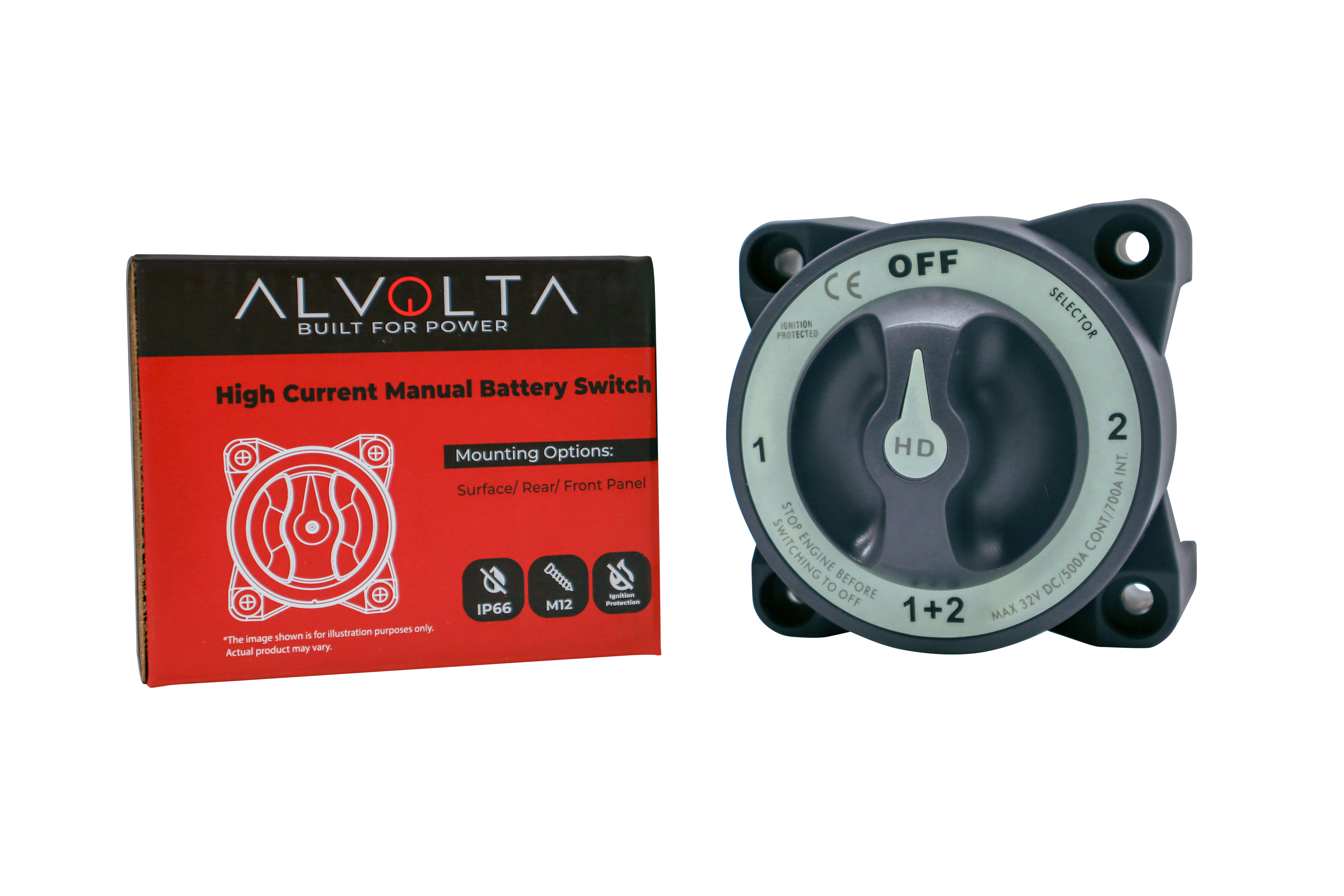 Battery Switch HD 4 Position 500A w/AFD