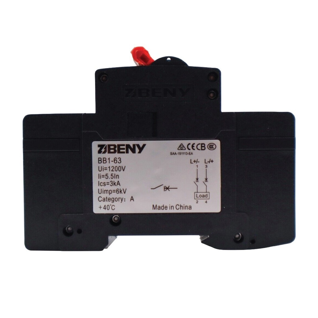 ZJ BENY 40A 2P DC Circuit Breaker 600V 