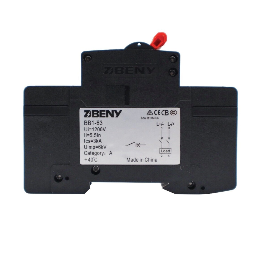 ZJ BENY 63A 2P DC Circuit Breaker 600V