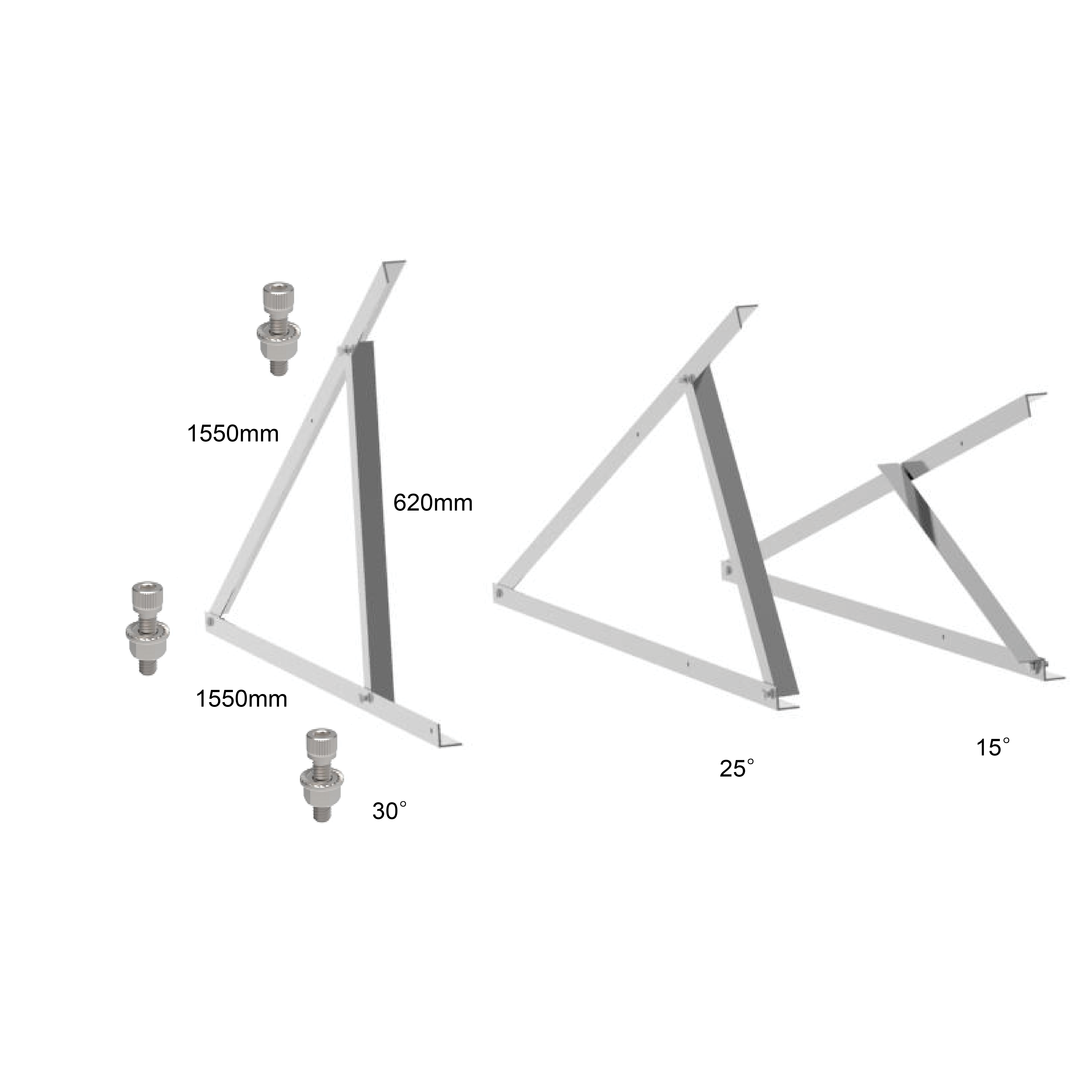ALVOLTA 4 x Solar Panel 15 - 30 Tilt Tin Roof Mounting Kit