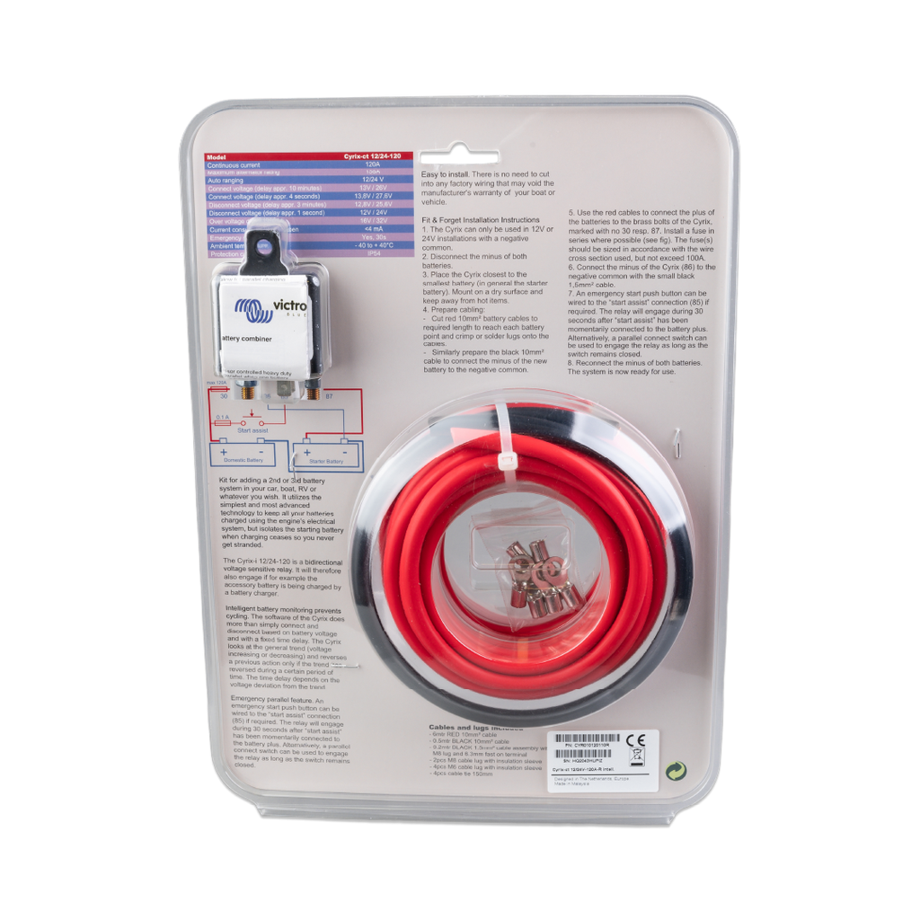 Cyrix 12/24V 120A Battery Combiner Kit