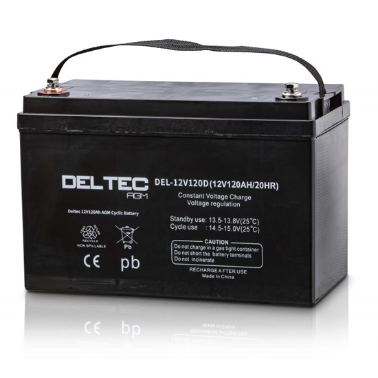 [DEL-12V120D] Deltec 12V 120Ah Deep Cycle Agm Battery