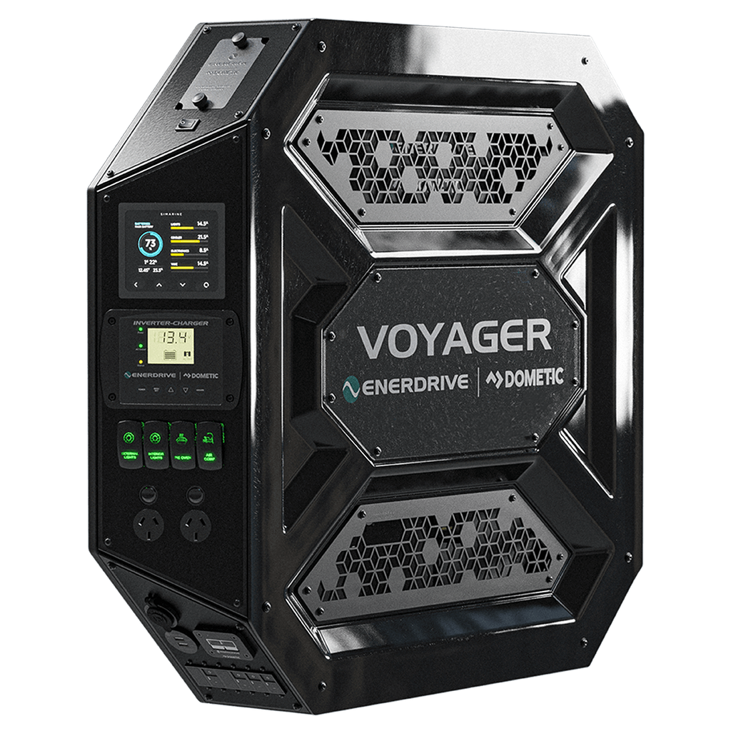 Enerdrive Voyager System (Left) 3000W/100A Inverter Charger 40DC Inc. Simarine SCQ50