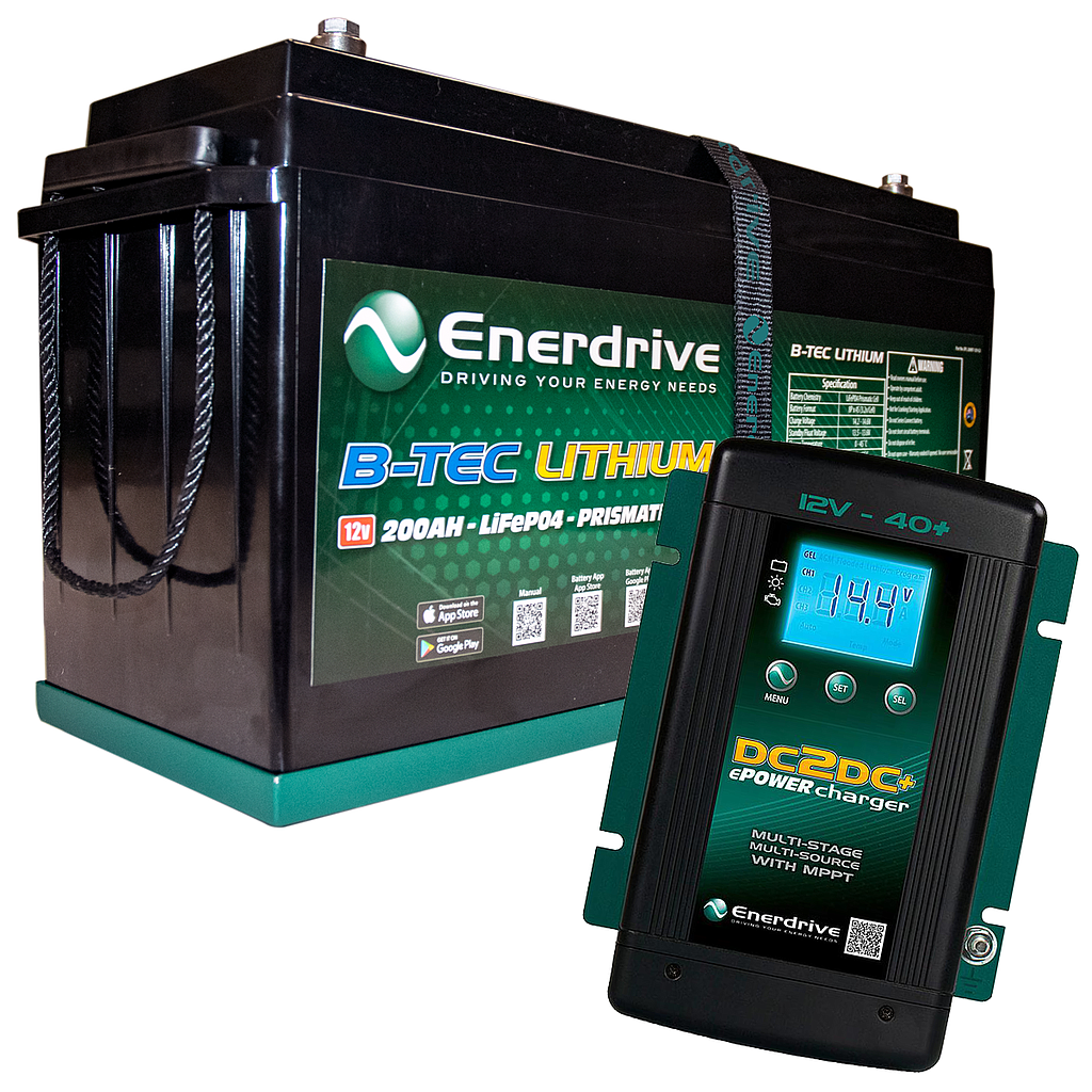 Enerdrive B-TEC 12V 200Ah Battery & 40DC Charger