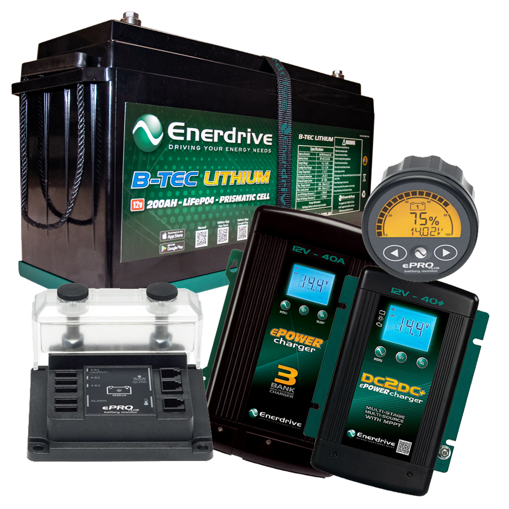 Enerdrive B-TEC 12V 200Ah Battery, 40DC, 40AC & ePRO+