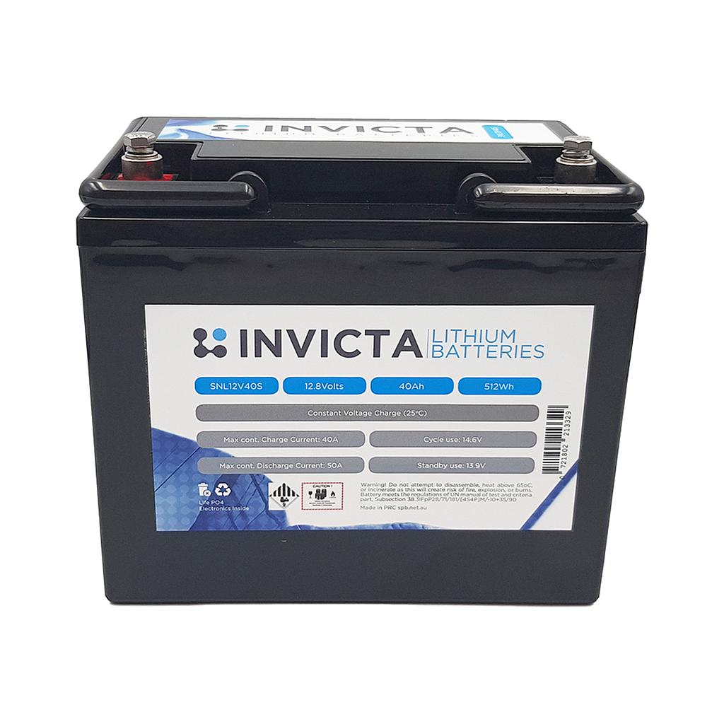[SNL12V40BT] Invicta Lithium 12V 40Ah LiFePO4 Battery (Bluetooth)