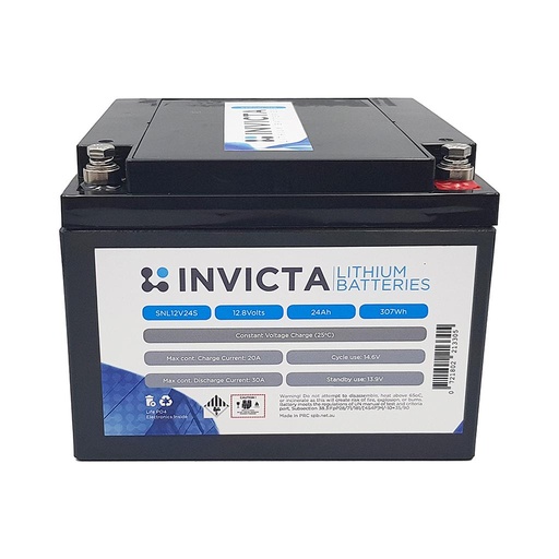 [SNL12V24S] Invicta Lithium 12V 24Ah LiFePO4 Battery