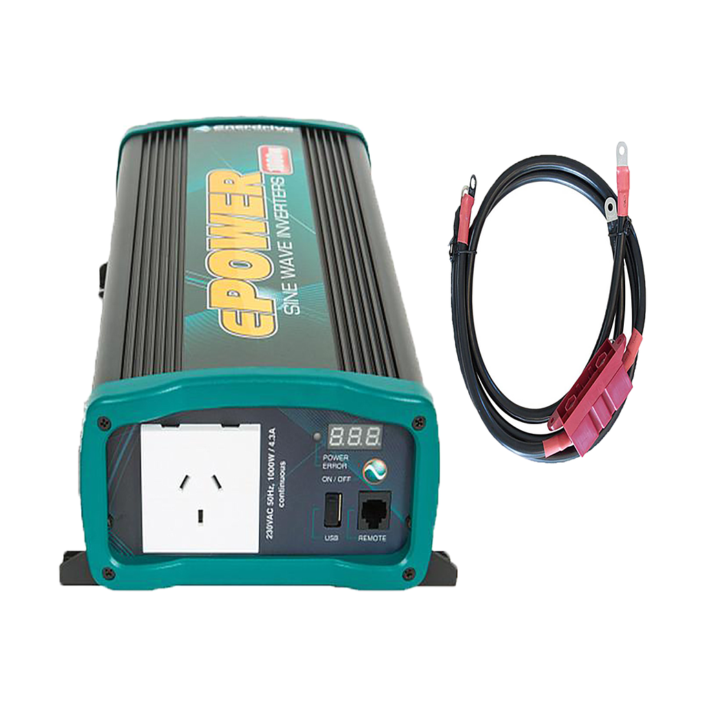 Enerdrive ePOWER 12V 1000W PSW Inverter + Cable Kit