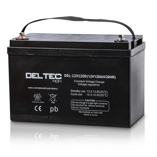[DEL-12V120D] Deltec 12V 120Ah Deep Cycle AGM Battery