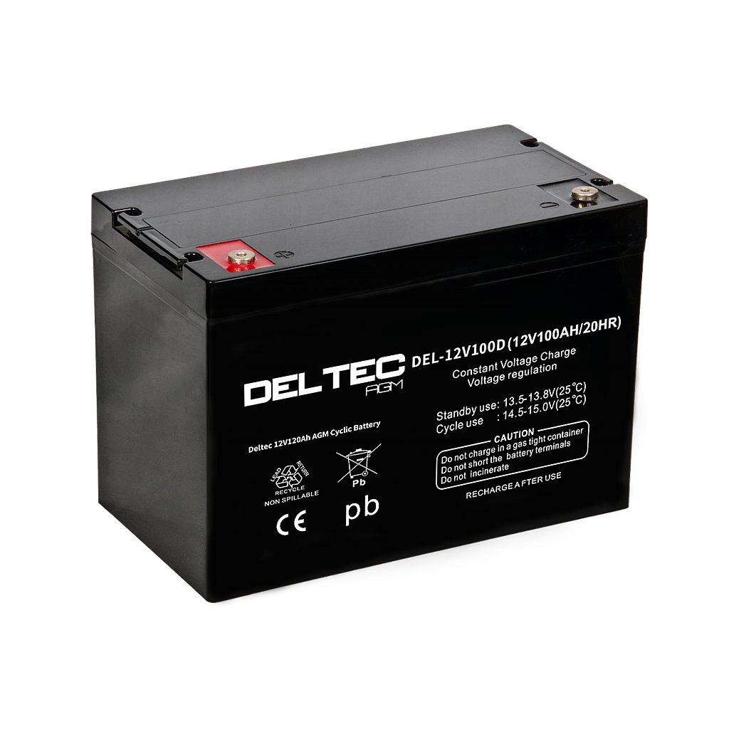 [DEL-12V100D] Deltec 12V 100Ah Deep Cycle Agm Battery