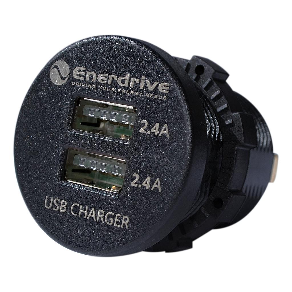 [EA-USB-03] Enerdrive 4.8A Dual USB Socket OLED Style