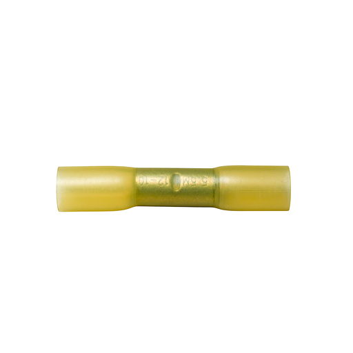 [C516_10] 6mm Yellow Heat Shrink Double Grip Butt Splice Connectors (10)