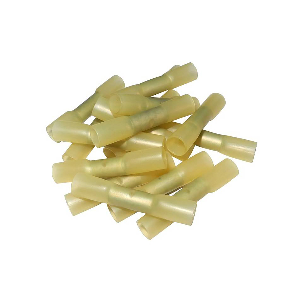 [C516_10] 6mm Yellow H/Shrink Double Grip Butt Slice Connectors (10)