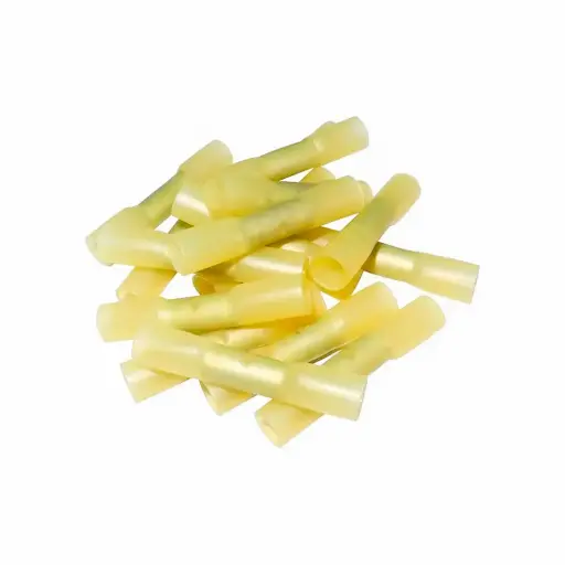 [C516_10] 6mm Yellow Heat Shrink Double Grip Butt Splice Connectors (10)