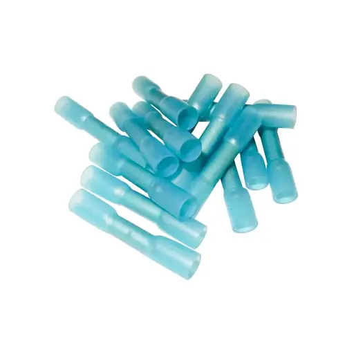 [C514_10] 2.5mm Blue Heat Shrink Double Grip Butt Splice Connectors (10)