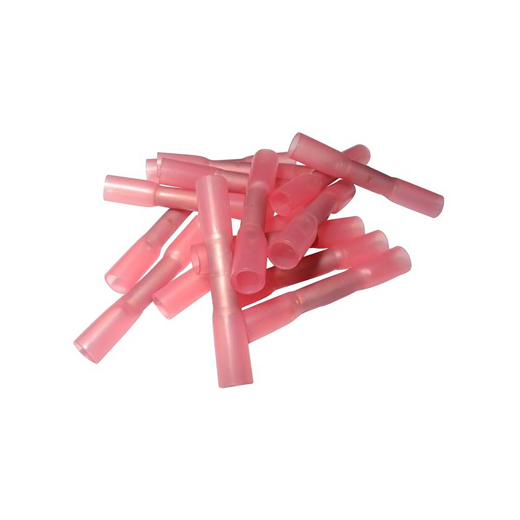 [C512_10] 1.5Mm Red H/Shrink Double Grip Butt Slice Connectors (10)