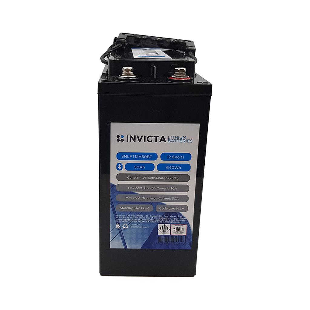 [SNLFT12V50BT] Invicta Lithium 12V 50Ah LiFePO4 Slim Battery (Bluetooth)