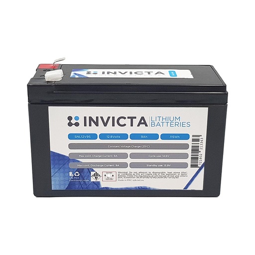 [SNL12V9S] Invicta Lithium 12V 9Ah LiFePO4 Battery