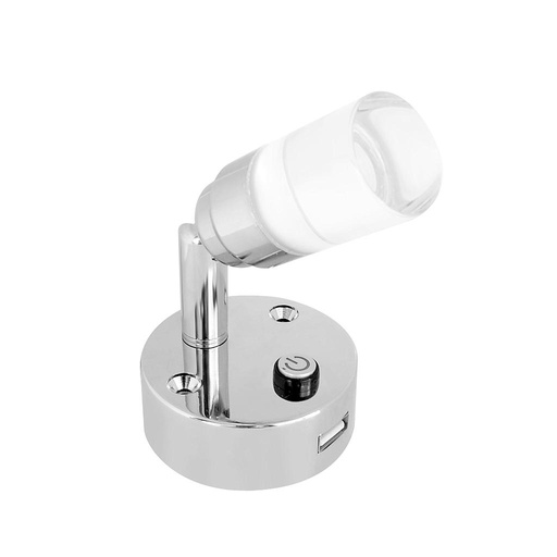 [0012172C-USB] Dream Lighting 12V Cool White & Blue LED Swivel Joint Chart Reading Light with USB Charger