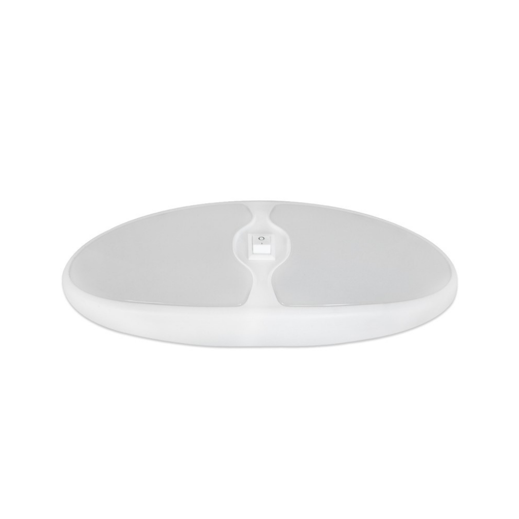 Dream Lighting 12V Cool White LED RV Interior Double Pancake Light With Switch