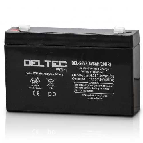 [DEL-S6V8] Deltec 6V 8AH Standby AGM Battery