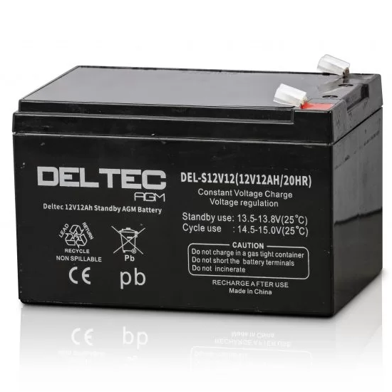 [DEL-S12V12] Deltec 12V 12Ah Standby AGM Battery