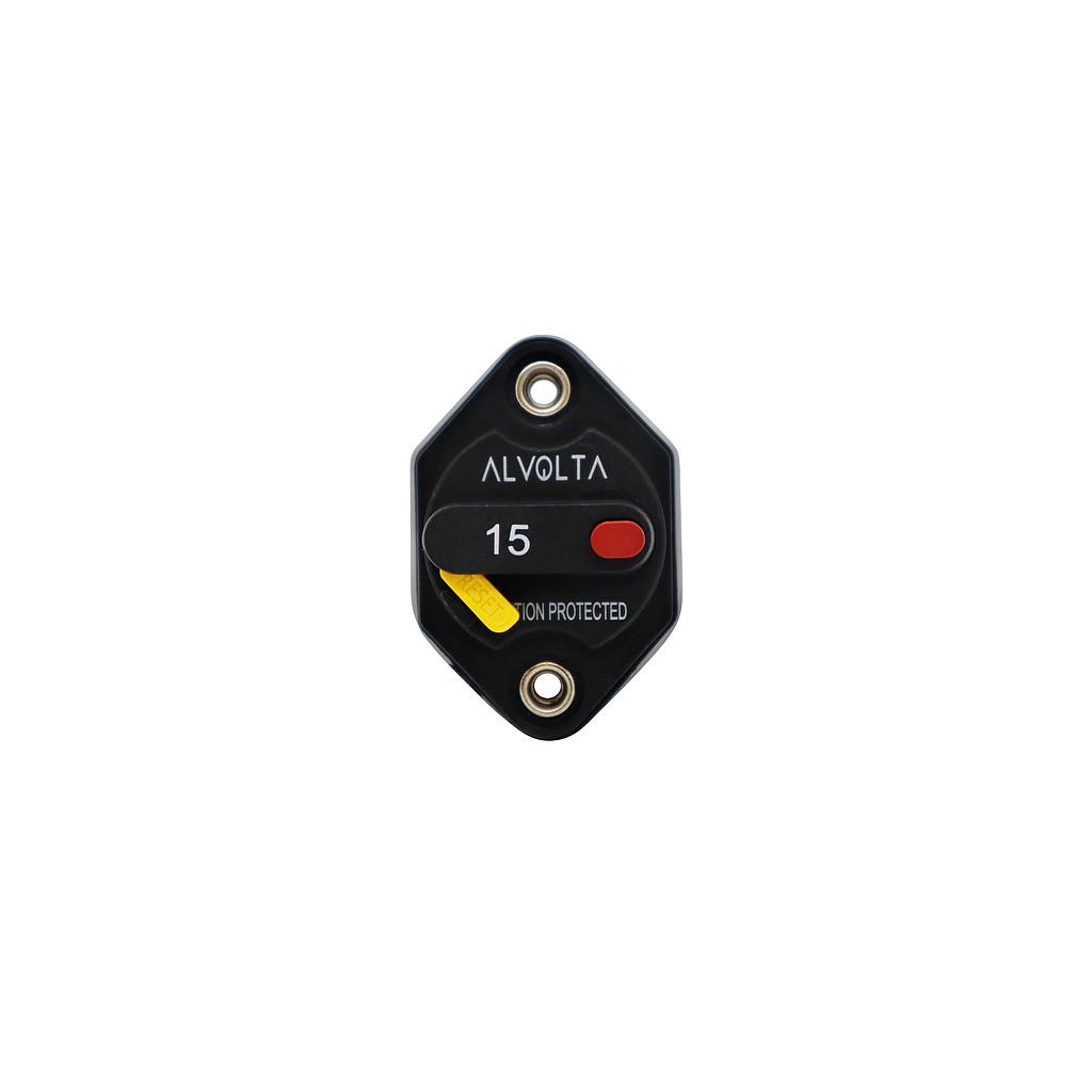 Alvolta 15A Manual Reset Panel Mount Circuit Breaker 255 Series