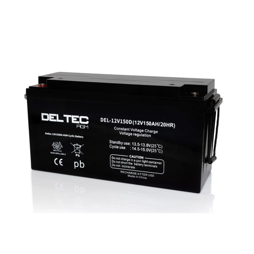 [DEL-12V150D] Deltec 12V 150Ah Deep Cycle Agm Battery