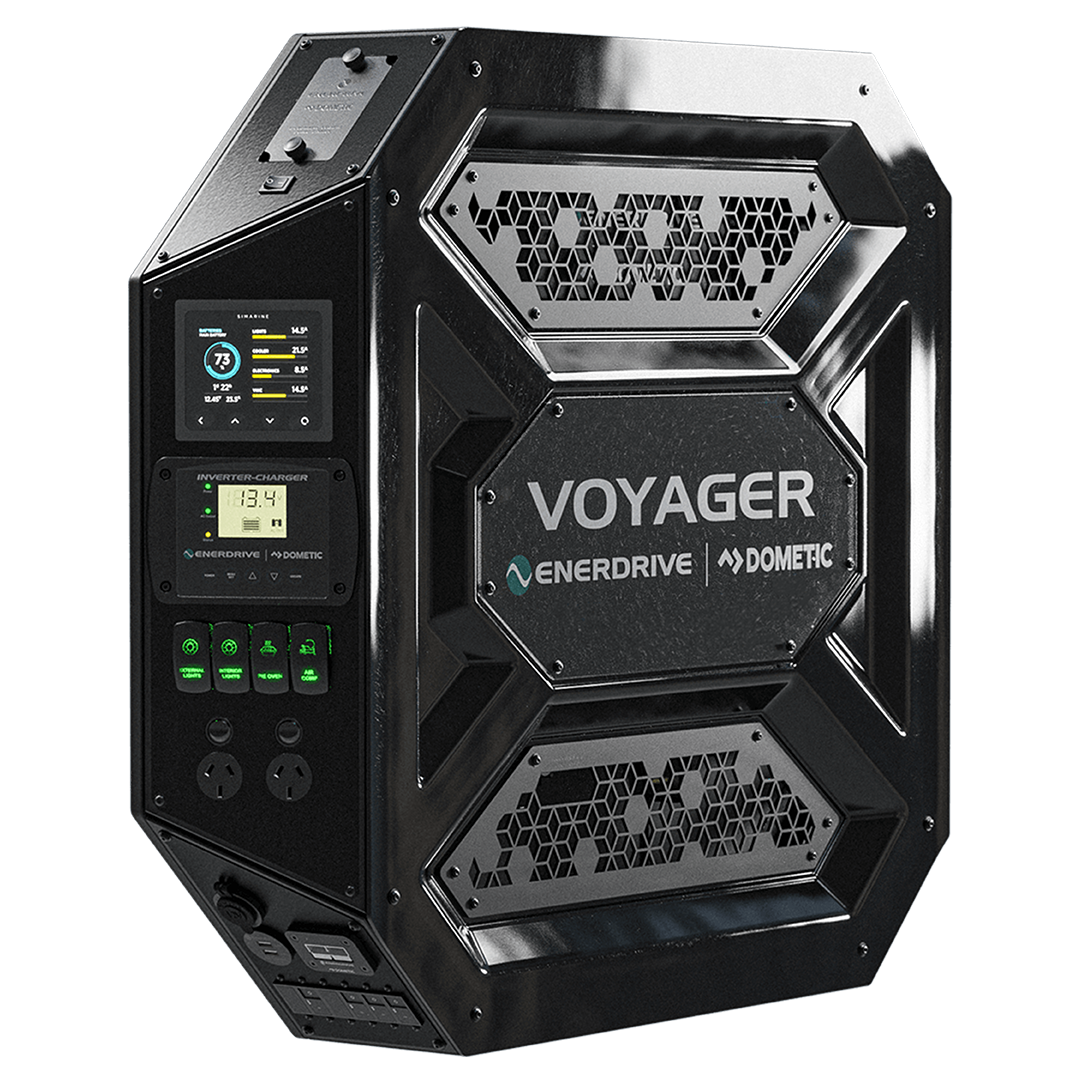 Enerdrive Voyager System (Left) 3000W/100A Inverter Charger 40DC Inc. Simarine SCQ50