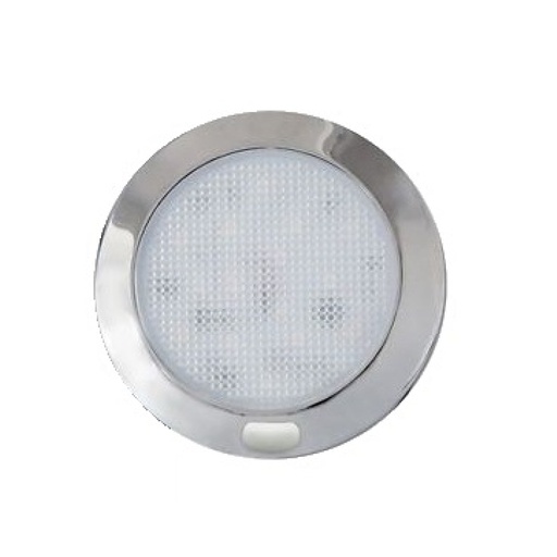 Dream Lighting 12V Cool White LED Slim Opal Panel Light With Switch 76mm Chrome Shell