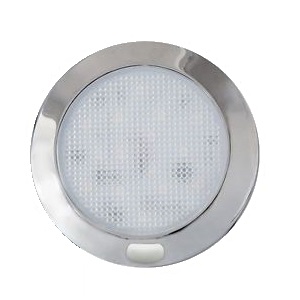 Dream Lighting 12V Cool White LED Slim Opal Panel Light With Switch 76mm Chrome Shell