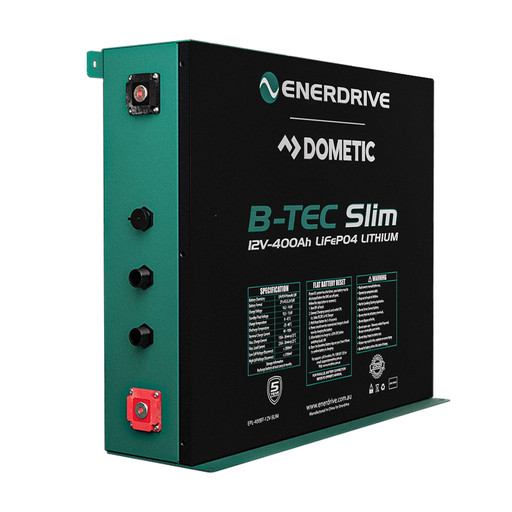 Enerdrive B-TEC 12V 400Ah LiFePO4 Slim Battery in Metal Case