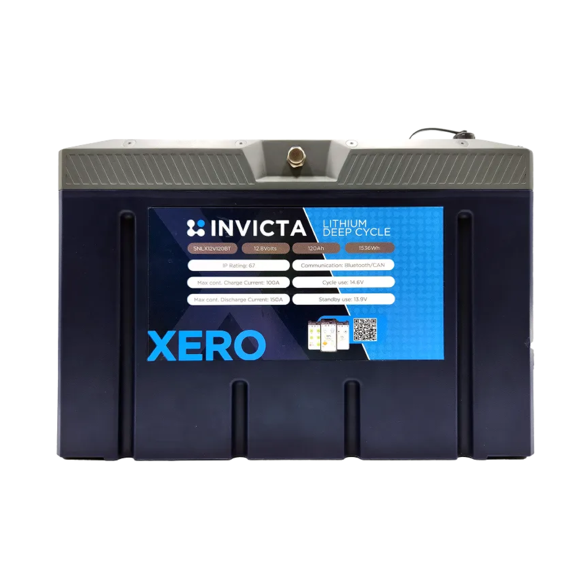 Invicta Xero 12V 100Ah LiFePO4 Battery (Bluetooth)