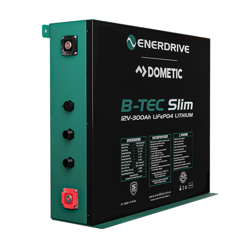 [EPL-300BTM-12V] Enerdrive B-TEC 12V 300Ah LiFePO4 Slim Battery in Metal Case