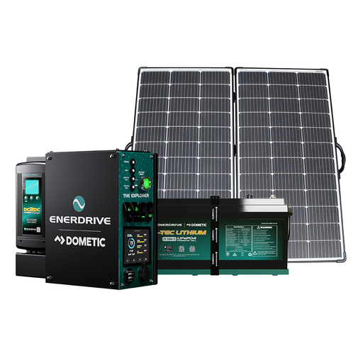 Enerdrive Explorer System RIGHT 40DC inc. Simarine SCQ50 + 200Ah B-TEC + Alvolta 220W Portable Solar Kit