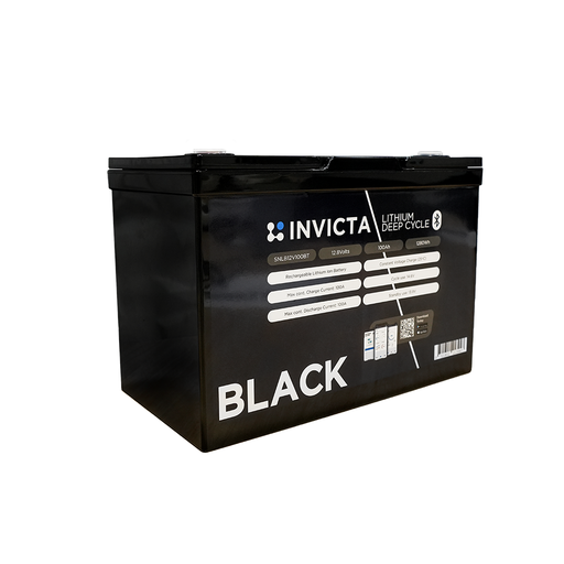 Invicta Black 12V 100Ah LiFePO4 Battery (Bluetooth)