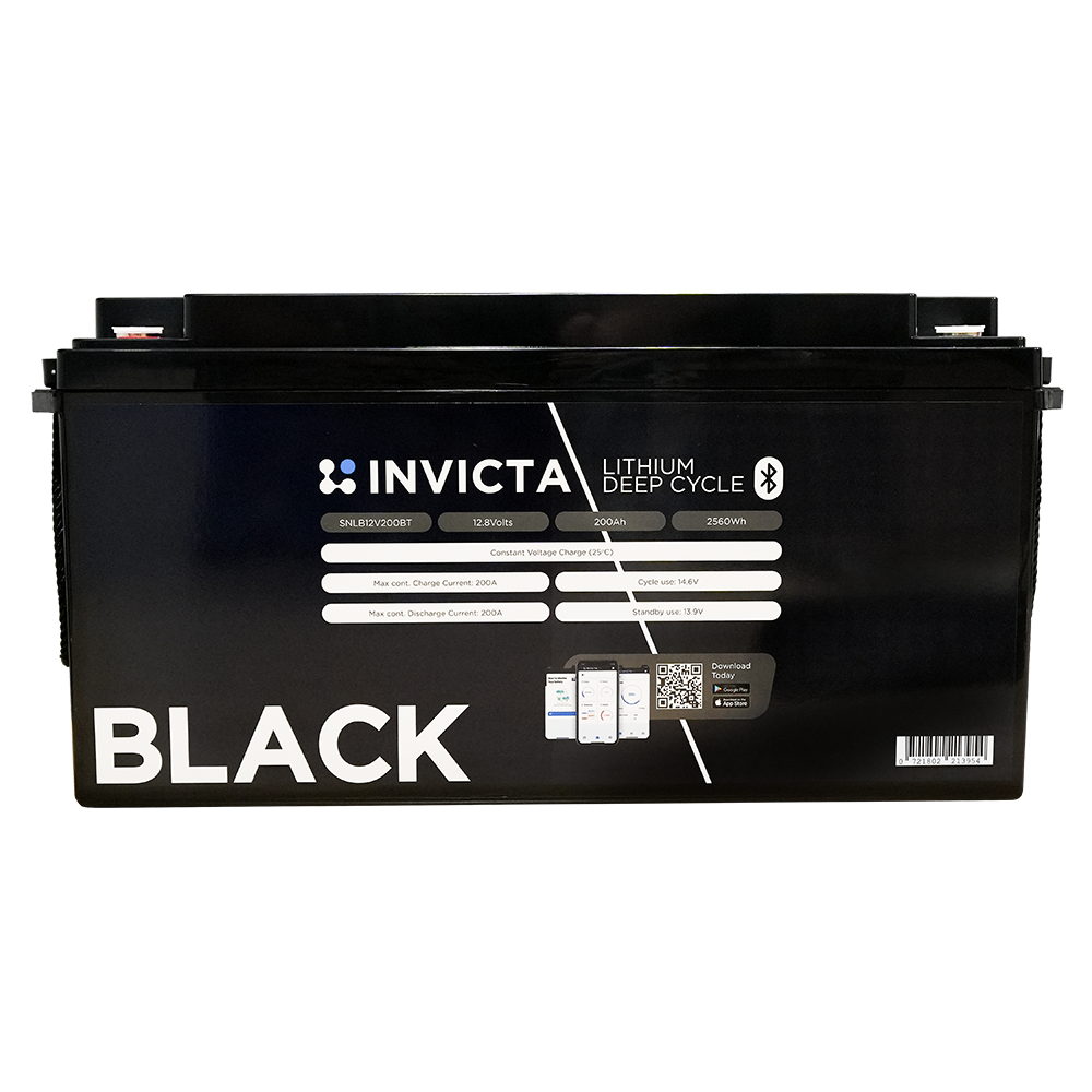 Invicta Black 12V 300Ah LiFePO4 Battery (Bluetooth)