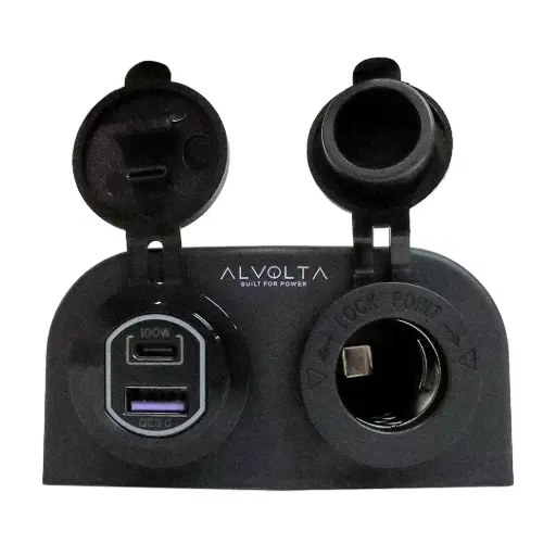 [ALV-BPCASS] Alvolta Duo Power/USB A+C Surface Mount Socket Black